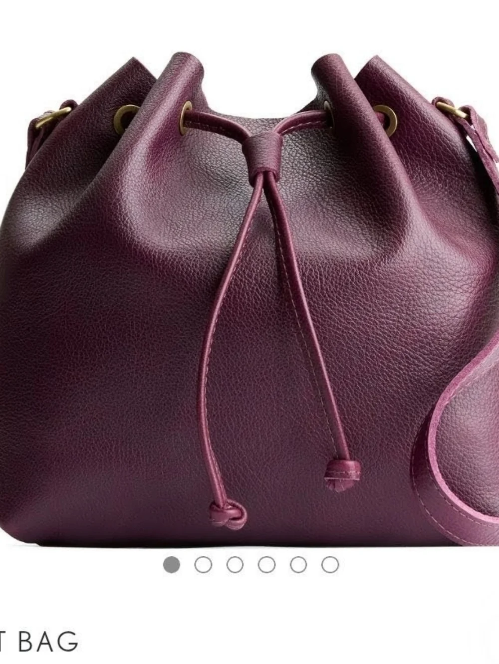 Portland Leather Drawstring Bucket Bag - Picture 5 of 7